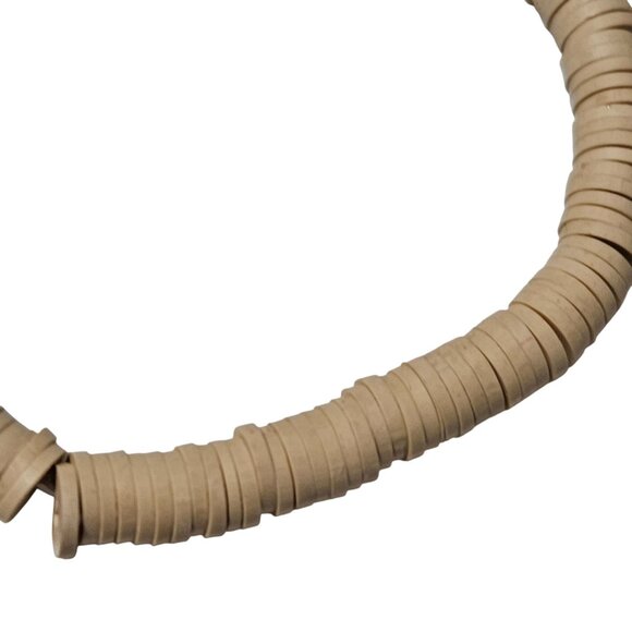 Handmade Boho Beige Heishi Disc Bead Stretch Bracelet Beach Core Fashion Jewelry - Picture 2 of 3